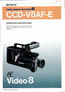 Sony CCD V 8 AF E manual. Camera Instructions.